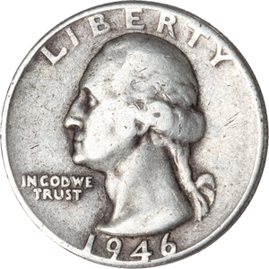 1946 Washington Silver Quarter VG Main Image