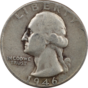 1946-D Washington Silver Quarter VG Main Image