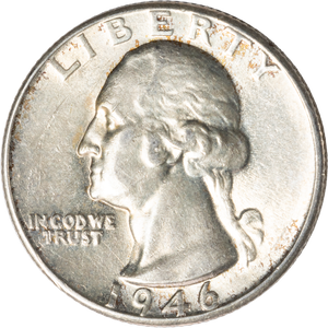 1946-D Washington Silver Quarter AU50 Main Image
