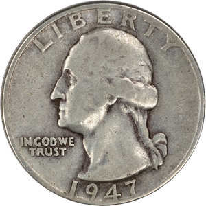 1947 Washington Silver Quarter F Main Image