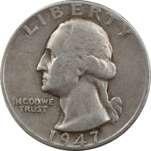 1947-D Washington Silver Quarter VG Main Image