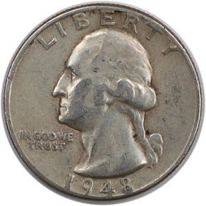 1948 Washington Silver Quarter VF Main Image