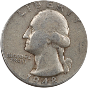 1948-D Washington Silver Quarter VG Main Image