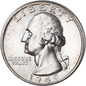 1949 Washington Silver Quarter MS60 Main Image