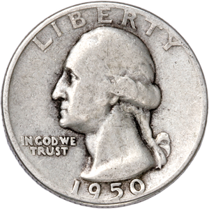 1950-D Washington Silver Quarter CIRC Main Image