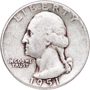 1951 Washington Silver Quarter VG Main Image