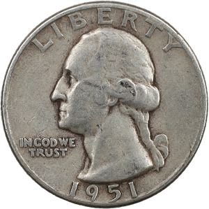 1951 Washington Silver Quarter F Main Image