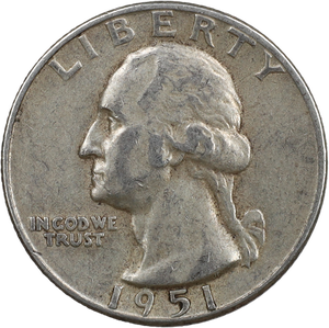 1951 Washington Silver Quarter XF Main Image
