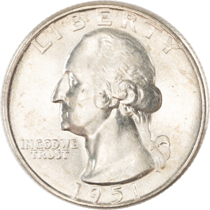 1951-D Washington Silver Quarter MS60 Main Image