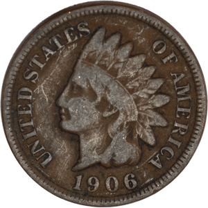 1906 Indian Head Cent, Variety 3, Bronze Main Image