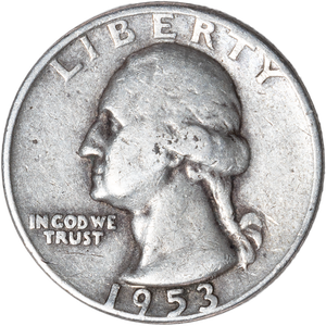 1953-D Washington Silver Quarter VG Main Image