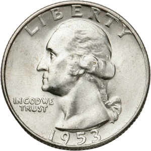 1953-D Washington Silver Quarter MS60 Main Image