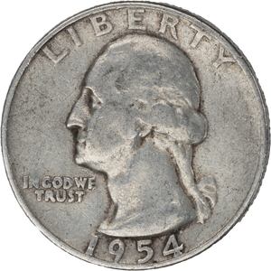 1954 Washington Silver Quarter VG Main Image
