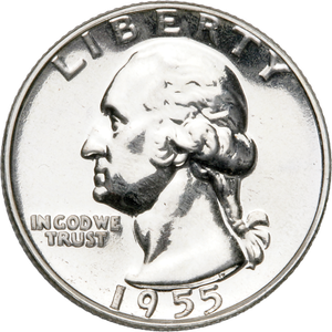 1955 Washington Silver Quarter PR63 Main Image