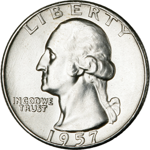 1957 Washington Silver Quarter MS60 Main Image