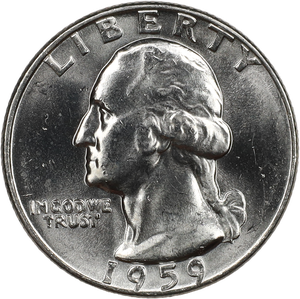 1959 Washington Silver Quarter MS60 Main Image