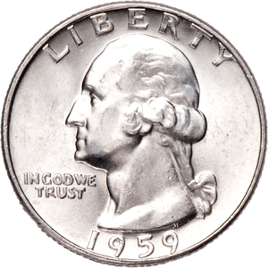 1959-D Washington Silver Quarter MS60 Main Image