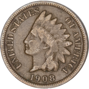 1908-S Indian Head Cent, Variety 3, Bronze VG Main Image