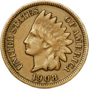 1908-S Indian Head Cent, Variety 3, Bronze, Fine Main Image