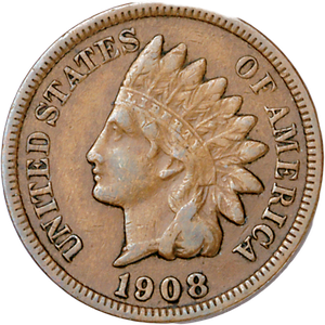 1908-S Indian Head Cent, Variety 3, Bronze Main Image