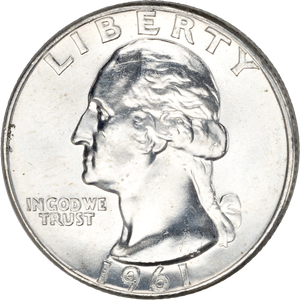 1961 Washington Silver Quarter MS60 Main Image