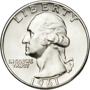 1961-D Washington Silver Quarter MS60 Main Image