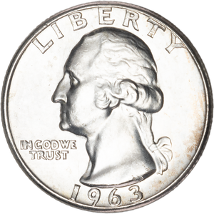 1963 Washington Silver Quarter MS60 Main Image