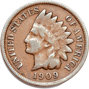 1909 Indian Head Cent, Variety 3, Bronze CIRC Main Image
