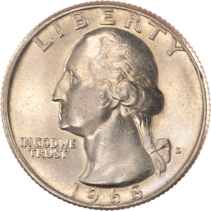 1968-D Washington Quarter MS60 Main Image