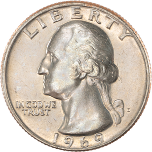 1969-D Washington Quarter MS60 Main Image