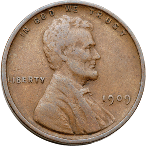 1909 V.D.B. Lincoln Head Cent F Main Image