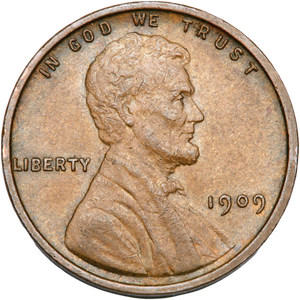 1909 V.D.B. Lincoln Head Cent, About Uncirculated, AU50 Main Image