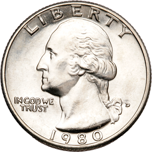 1980-D Washington Quarter MS60 Main Image
