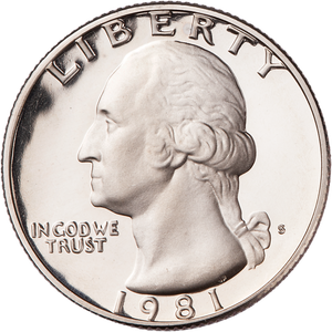 1981-S Washington Quarter, Proof, Filled S Main Image