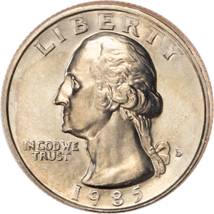 1985-D Washington Quarter MS60 Main Image