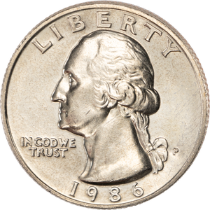 1986 Washington Quarter MS60 Main Image