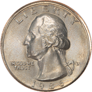 1986-D Washington Quarter MS60 Main Image