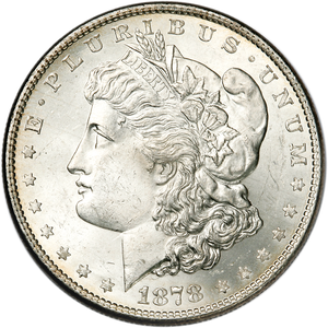 1878 Morgan Silver Dollar, 8 Tail Feathers Main Image