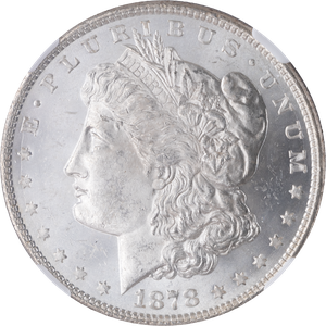 1878 Morgan Silver Dollar, 8 Tail Feathers Main Image