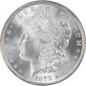 1878 Morgan Silver Dollar, 8 Tail Feathers NGC MS63 Main Image