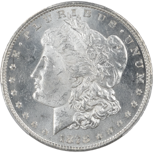 1878 Morgan Silver Dollar, 8 Tail Feathers PCGS MS63 Main Image