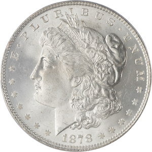 1878 Morgan Silver Dollar, 8 Tail Feathers Main Image