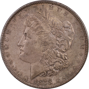 1878 Morgan Silver Dollar, 7 Feathers, 2nd Reverse AU50 Main Image