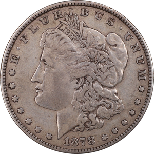 1878 Morgan Silver Dollar, 7 Feathers, 2nd Reverse F#2 Main Image