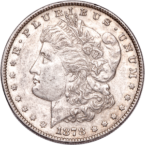 1878 Morgan Silver Dollar, 7 Feathers, 3rd Reverse XF Main Image