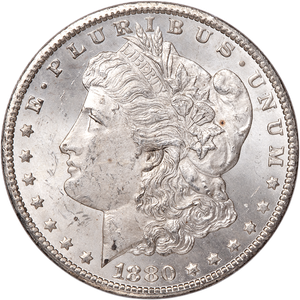 1880-CC Morgan Silver Dollar, 3rd Reverse MS63 Main Image