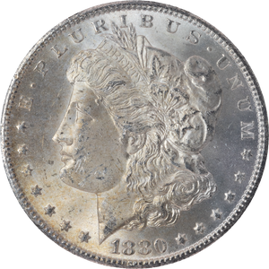 1880-CC Morgan Silver Dollar, 3rd Reverse MS63 Main Image