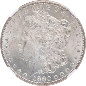 1880-CC Morgan Silver Dollar, 3rd Reverse MS62 Main Image