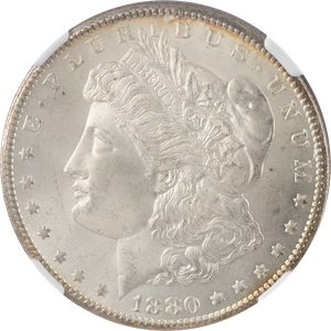 1880-CC Morgan Silver Dollar, 3rd Reverse MS64 Main Image