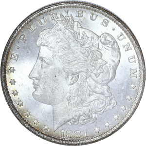 1881-CC Morgan Silver Dollar MS60 Main Image